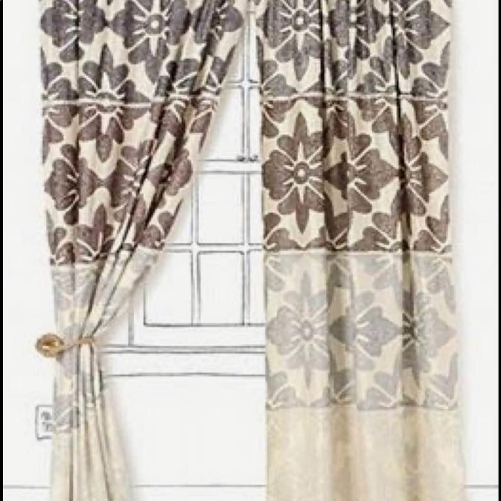 ANTHROPOLOGIE Kediri Silk Curtain Panel